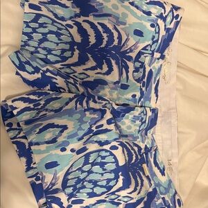 Lilly Pulitzer Blue and White Floral Shorts